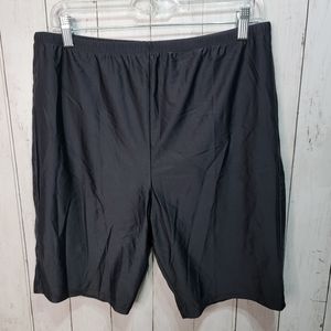 NWOT Firpearl Women's Black Swim Shorts Inner Lining Size 20 Inseam 9".